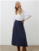 Jersey Midi A-Line Skirt