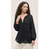 Cotton Rich Chiffon Paisley Shirred Blouse