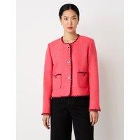 Tweed Collarless Short Jacket