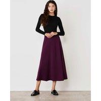 Finery London Jersey Midi A-Line Skirt Purple