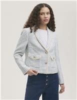 Tweed Textured Single Breasted Blazer