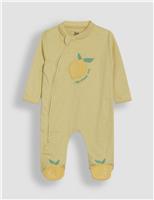 Pure Cotton Lemon Applique Zip Sleepsuit (0-12 Mths)