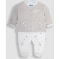2pc Pure Cotton Sleepsuit & Jacket Set (0-9 Mths)