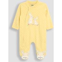 JoJo Maman Bb Pure Cotton Bunny Sleepsuit (0-12 Mths) Yellow Mix