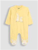 Pure Cotton Bunny Sleepsuit (0-12 Mths)