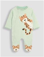 Pure Cotton Striped Tiger Sleepsuit (0-12 Mths)