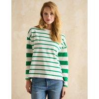 Pure Cotton Striped Crew Neck Top