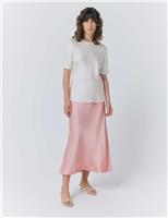 Satin Midi Slip Skirt