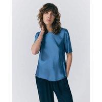 Ghost Satin Short Sleeve T-Shirt Top Blue