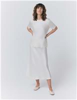 Ghost Satin Short Sleeve T-Shirt Top Blue