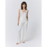 Ghost Satin Scoop Neck Sleeveless Vest Top Ivory