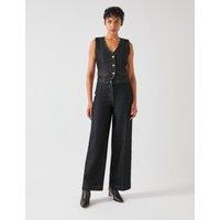 Denim Wide Leg Ankle Grazer Trousers