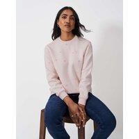 Cotton Rich Heart Print Crew Neck Sweatshirt