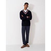 Pure Cotton Cable V-Neck Jumper