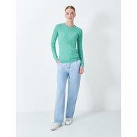 Cotton Rich Cable Knit Crew Neck Jumper