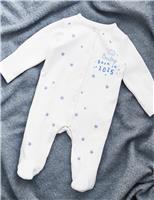 Personalised Pink Born in 2025 Sleepsuit