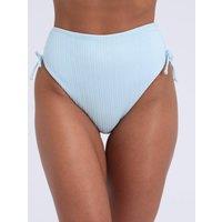 Boux Avenue Amalfi Textured High Waisted Bikini Bottoms Blue