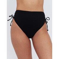 Boux Avenue Amalfi Textured High Waisted Bikini Bottoms Black