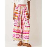 Printed Elasticated Waist Wide Leg Trousers