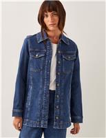Monsoon Pure Cotton Denim Jacket Blue Denim