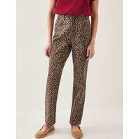 High Waisted Animal Print Jeans