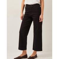 Monsoon High Waisted Straight Leg Cropped Jeans Black