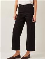 High Waisted Straight Leg Cropped Jeans