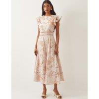 Jacquard Embroidered Midaxi Tea Dress
