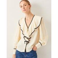 V-Neck Ruffle Blouse