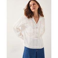 Textured Collared Button Detail Shirt