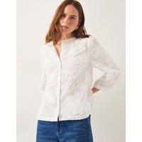 Pure Cotton Embroidered Collared Blouse