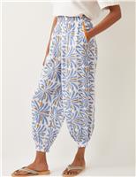 Printed Elasticated Waist Cuffed Trousers