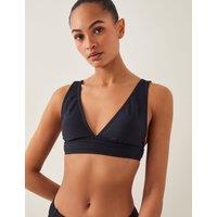 Monsoon V-Neck Plunge Bikini Top Black