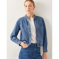 Pure Cotton Denim Bomber Jacket