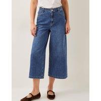 High Waisted Wide Leg Cropped Jeans