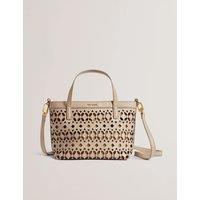 Leather Cutwork Patterned Mini Tote Bag