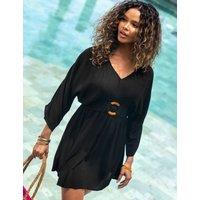 Crinkle V-Neck Beach Dress