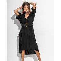 Crinkle V-Neck Beach Cover Up Kaftan