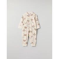 Cotton Rich Bear Print Romper (1-12 Mths)