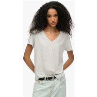 Cotton Rich Striped Logo V-Neck T-Shirt