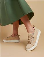 Wide Fit Leather Side Detail Trainers