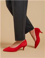 Suede Kitten Heel Pointed Court Shoes