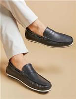 Leather Moccasin Slip-On Shoes