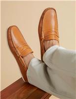 Leather Moccasin Slip-On Shoes