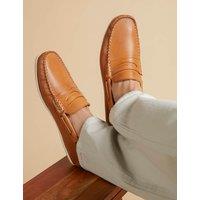 Jones Bootmaker Leather Moccasin Slip-On Shoes Tan