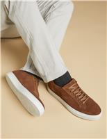 Jones Bootmaker Suede Lace Up Trainers Tan