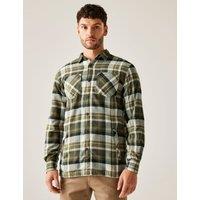 Thamos Cotton Blend Check Flannel Overshirt