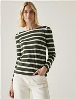 Regatta Federica Pure Cotton Striped Top Red