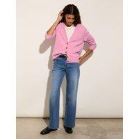 Wool Blend Textured V-Neck Cardigan
