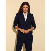 Wool Blend Tailored Double Breasted Blazer